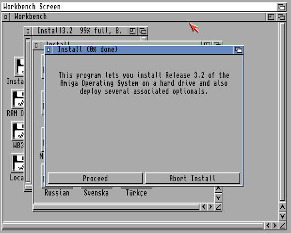 Install Release 3.2 of Amiga OS
