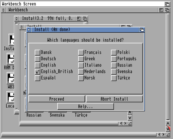 Select language to install

