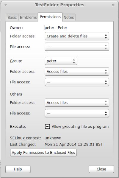 Folder permissions