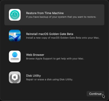 mac os recovery options
